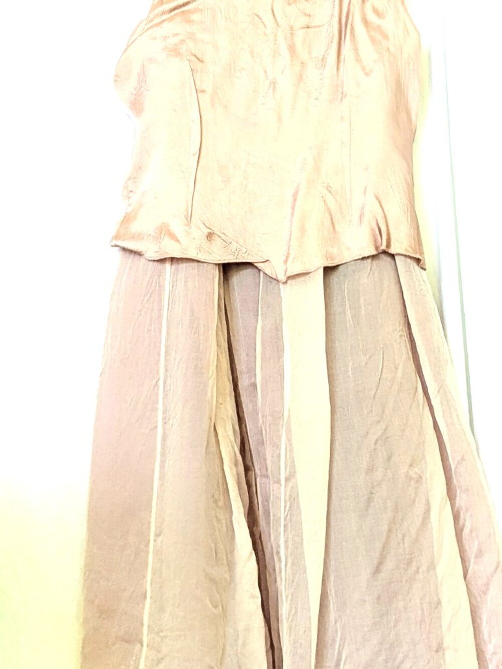 DONNA KARAN/NEW YORK LONG 2-PIECE GOWN BLUSH PINK SIZE 8 WORN ONCE